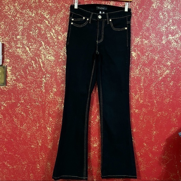 CACHE CONTOUR COLLECTION VINTAGE Black Boot Cut denim Jeans Pants 0 - Picture 10 of 10
